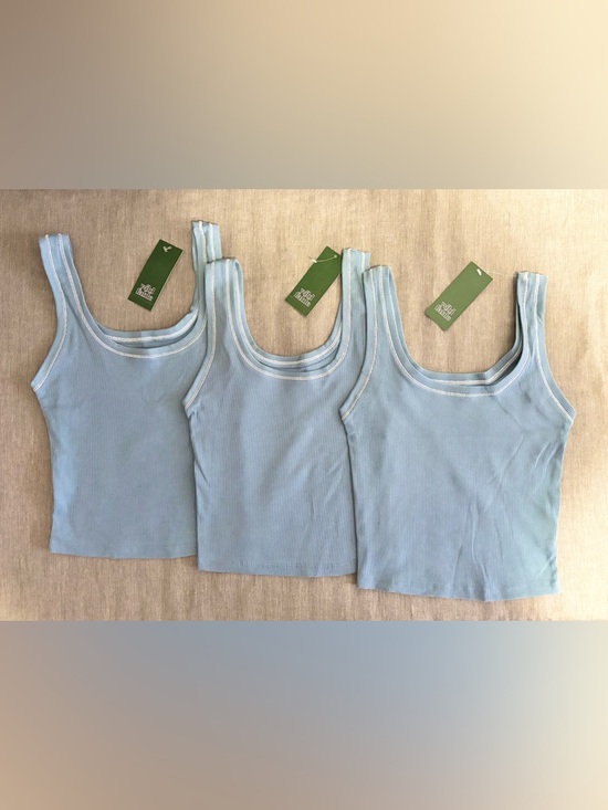 wild fable Tops - Set of 3 Wild Fable Women’s Blue Ribbed Crop Tank Top, Sizes: XS, M, L, NWT